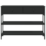 vidaXL Măsuță consolă, negru, 100x25x75 cm, lemn compozit vidaXL Măsuță consolă, negru, 100x25x75 cm, lemn compozit