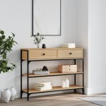 vidaXL Măsuță consolă, stejar sonoma, 100x25x75 cm, lemn prelucrat vidaXL Măsuță consolă, stejar sonoma, 100x25x75 cm, lemn prelucrat