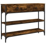 vidaXL Măsuță consolă, stejar fumuriu, 100x25x75 cm, lemn prelucrat vidaXL Măsuță consolă, stejar fumuriu, 100x25x75 cm, lemn prelucrat