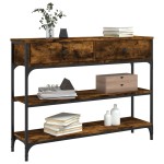 vidaXL Măsuță consolă, stejar fumuriu, 100x25x75 cm, lemn prelucrat vidaXL Măsuță consolă, stejar fumuriu, 100x25x75 cm, lemn prelucrat
