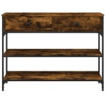 vidaXL Măsuță consolă, stejar fumuriu, 100x25x75 cm, lemn prelucrat vidaXL Măsuță consolă, stejar fumuriu, 100x25x75 cm, lemn prelucrat