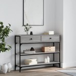 vidaXL Măsuță consolă, gri sonoma, 100x25x75 cm, lemn prelucrat vidaXL Măsuță consolă, gri sonoma, 100x25x75 cm, lemn prelucrat