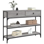vidaXL Măsuță consolă, gri sonoma, 100x25x75 cm, lemn prelucrat vidaXL Măsuță consolă, gri sonoma, 100x25x75 cm, lemn prelucrat