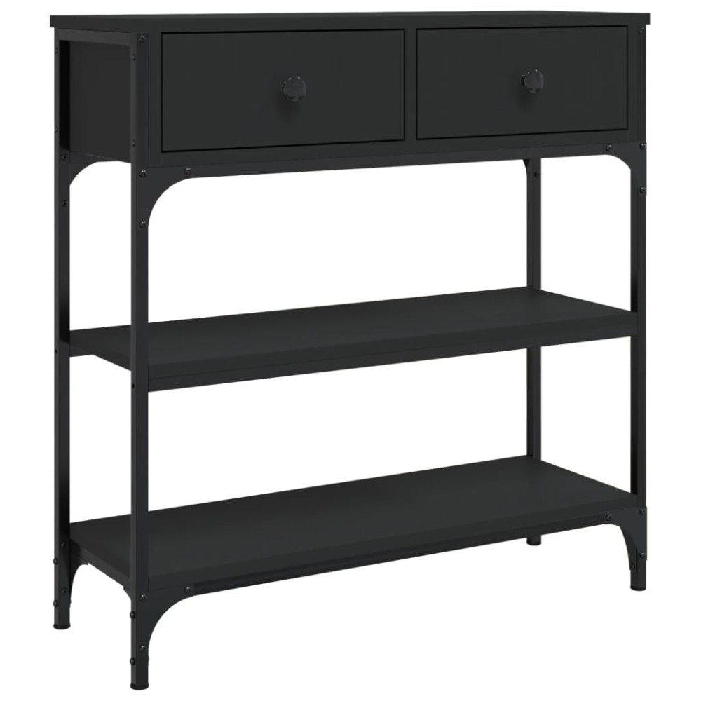 vidaXL Măsuță consolă, negru, 72,5x25x75 cm, lemn compozit