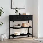 vidaXL Măsuță consolă, negru, 72,5x25x75 cm, lemn compozit vidaXL Măsuță consolă, negru, 72,5x25x75 cm, lemn compozit