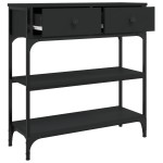 vidaXL Măsuță consolă, negru, 72,5x25x75 cm, lemn compozit vidaXL Măsuță consolă, negru, 72,5x25x75 cm, lemn compozit
