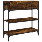 vidaXL Măsuță consolă, stejar fumuriu, 72,5x25x75 cm, lemn prelucrat vidaXL Măsuță consolă, stejar fumuriu, 72,5x25x75 cm, lemn prelucrat