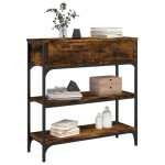 vidaXL Măsuță consolă, stejar fumuriu, 72,5x25x75 cm, lemn prelucrat vidaXL Măsuță consolă, stejar fumuriu, 72,5x25x75 cm, lemn prelucrat