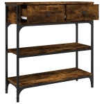 vidaXL Măsuță consolă, stejar fumuriu, 72,5x25x75 cm, lemn prelucrat vidaXL Măsuță consolă, stejar fumuriu, 72,5x25x75 cm, lemn prelucrat