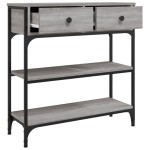 vidaXL Măsuță consolă, gri sonoma, 72,5x25x75 cm, lemn prelucrat vidaXL Măsuță consolă, gri sonoma, 72,5x25x75 cm, lemn prelucrat
