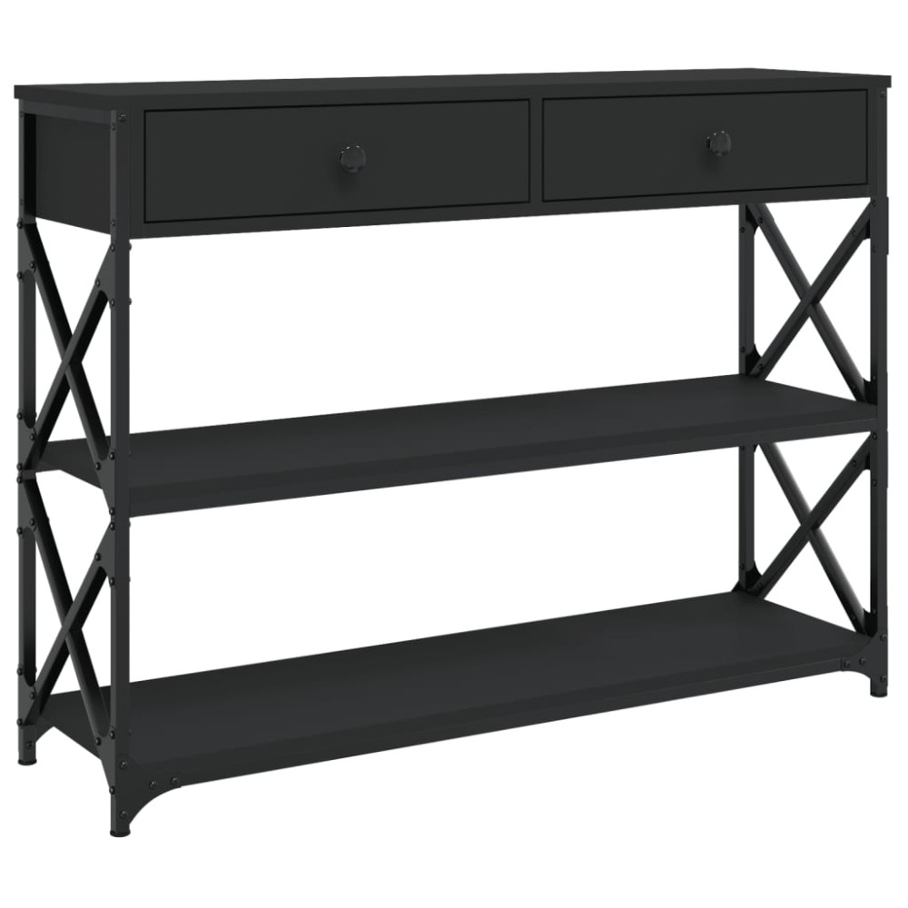 vidaXL Măsuță consolă, negru, 100x28x75 cm, lemn compozit