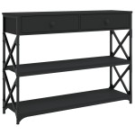 vidaXL Măsuță consolă, negru, 100x28x75 cm, lemn compozit vidaXL Măsuță consolă, negru, 100x28x75 cm, lemn compozit