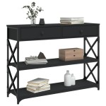 vidaXL Măsuță consolă, negru, 100x28x75 cm, lemn compozit vidaXL Măsuță consolă, negru, 100x28x75 cm, lemn compozit