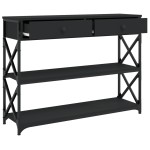vidaXL Măsuță consolă, negru, 100x28x75 cm, lemn compozit vidaXL Măsuță consolă, negru, 100x28x75 cm, lemn compozit