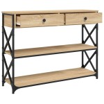 vidaXL Măsuță consolă, stejar sonoma, 100x28x75 cm, lemn prelucrat vidaXL Măsuță consolă, stejar sonoma, 100x28x75 cm, lemn prelucrat