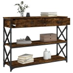 vidaXL Măsuță consolă, stejar fumuriu, 100x28x75 cm, lemn prelucrat vidaXL Măsuță consolă, stejar fumuriu, 100x28x75 cm, lemn prelucrat