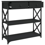 vidaXL Măsuță consolă, negru, 75x28x75 cm, lemn compozit vidaXL Măsuță consolă, negru, 75x28x75 cm, lemn compozit