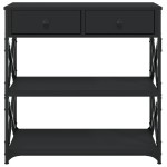 vidaXL Măsuță consolă, negru, 75x28x75 cm, lemn compozit vidaXL Măsuță consolă, negru, 75x28x75 cm, lemn compozit