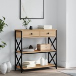 vidaXL Masă consolă, stejar sonoma, 75x28x75 cm, lemn prelucrat vidaXL Masă consolă, stejar sonoma, 75x28x75 cm, lemn prelucrat