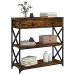 vidaXL Măsuță consolă, stejar fumuriu, 75x28x75 cm, lemn prelucrat vidaXL Măsuță consolă, stejar fumuriu, 75x28x75 cm, lemn prelucrat