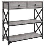 vidaXL Măsuță consolă, gri sonoma, 75x28x75 cm, lemn prelucrat vidaXL Măsuță consolă, gri sonoma, 75x28x75 cm, lemn prelucrat