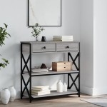 vidaXL Măsuță consolă, gri sonoma, 75x28x75 cm, lemn prelucrat vidaXL Măsuță consolă, gri sonoma, 75x28x75 cm, lemn prelucrat