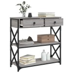 vidaXL Măsuță consolă, gri sonoma, 75x28x75 cm, lemn prelucrat vidaXL Măsuță consolă, gri sonoma, 75x28x75 cm, lemn prelucrat