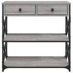 vidaXL Măsuță consolă, gri sonoma, 75x28x75 cm, lemn prelucrat vidaXL Măsuță consolă, gri sonoma, 75x28x75 cm, lemn prelucrat