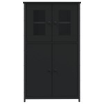 vidaXL Dulap înalt, negru, 62x32x106,5 cm, lemn prelucrat