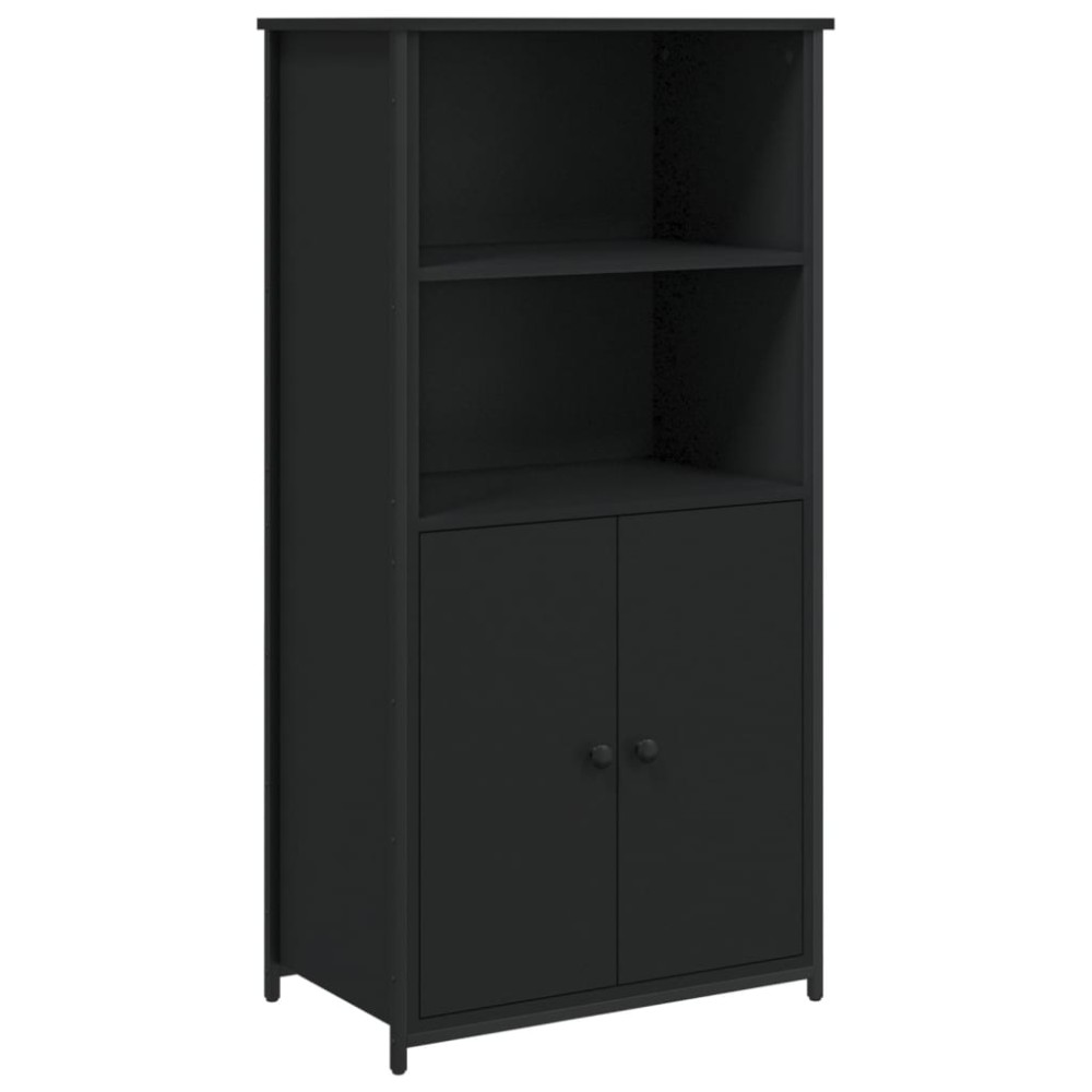vidaXL Dulap înalt, negru, 62x36x121,5 cm, lemn prelucrat
