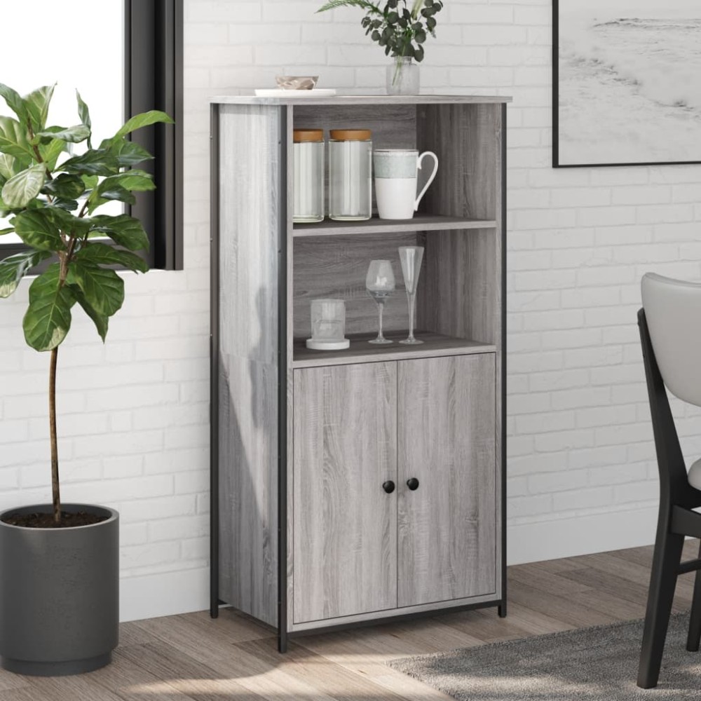 vidaXL Dulap înalt, gri sonoma, 62x36x121,5 cm, lemn compozit