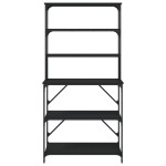 vidaXL Raft brutărie cu 6 niveluri, negru, 90x40x180 cm lemn prelucrat vidaXL Raft brutărie cu 6 niveluri, negru, 90x40x180 cm lemn prelucrat