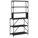 vidaXL Raft brutărie cu 6 niveluri, negru, 90x40x180 cm lemn prelucrat vidaXL Raft brutărie cu 6 niveluri, negru, 90x40x180 cm lemn prelucrat