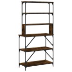 vidaXL Raft brutărie cu 6 niveluri, stejar fumuriu, 90x40x180 cm, lemn vidaXL Raft brutărie cu 6 niveluri, stejar fumuriu, 90x40x180 cm, lemn