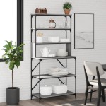 vidaXL Raft brutărie cu 6 niveluri, sonoma gri, 90x40x180 cm, lemn vidaXL Raft brutărie cu 6 niveluri, sonoma gri, 90x40x180 cm, lemn