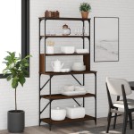 vidaXL Raft brutărie cu 6 niveluri, stejar maro, 90x40x180 cm, lemn vidaXL Raft brutărie cu 6 niveluri, stejar maro, 90x40x180 cm, lemn