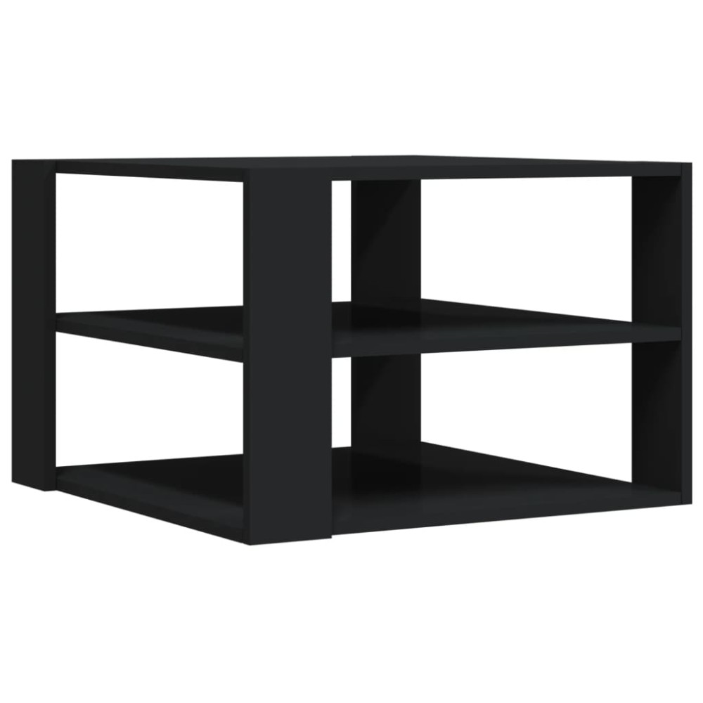 vidaXL Măsuță de cafea, negru, 59,5x59,5x40 cm, lemn compozit
