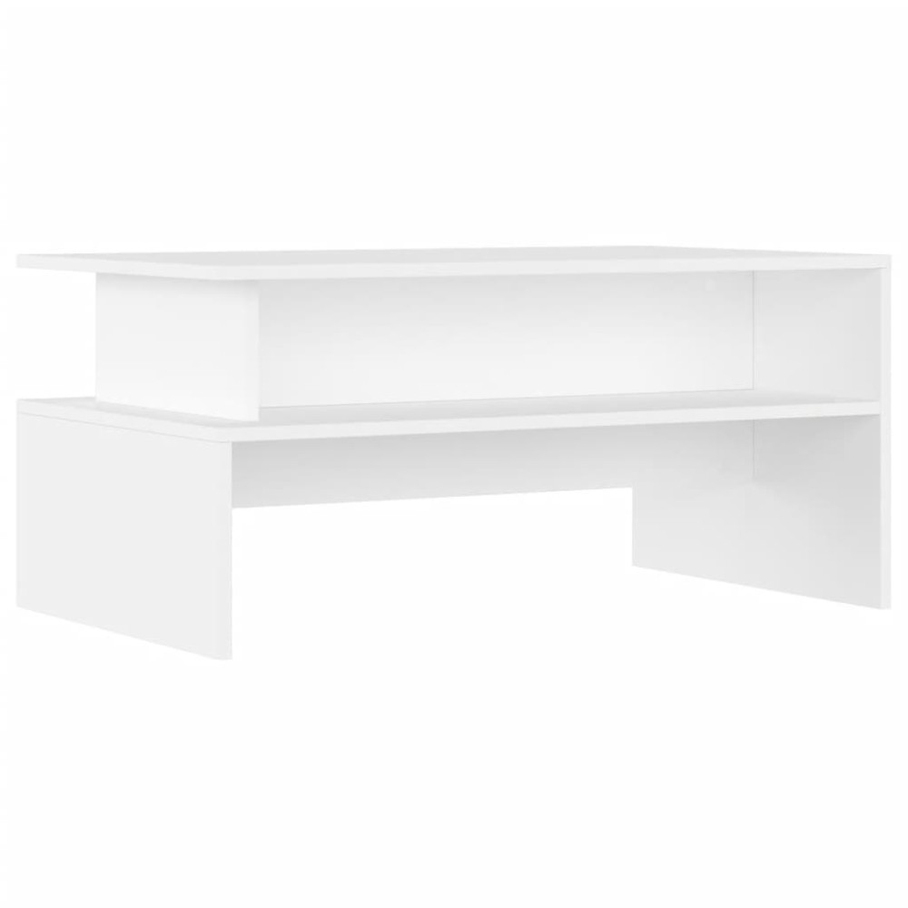 vidaXL Măsuță de cafea, alb, 90x55x42,5 cm, lemn prelucrat