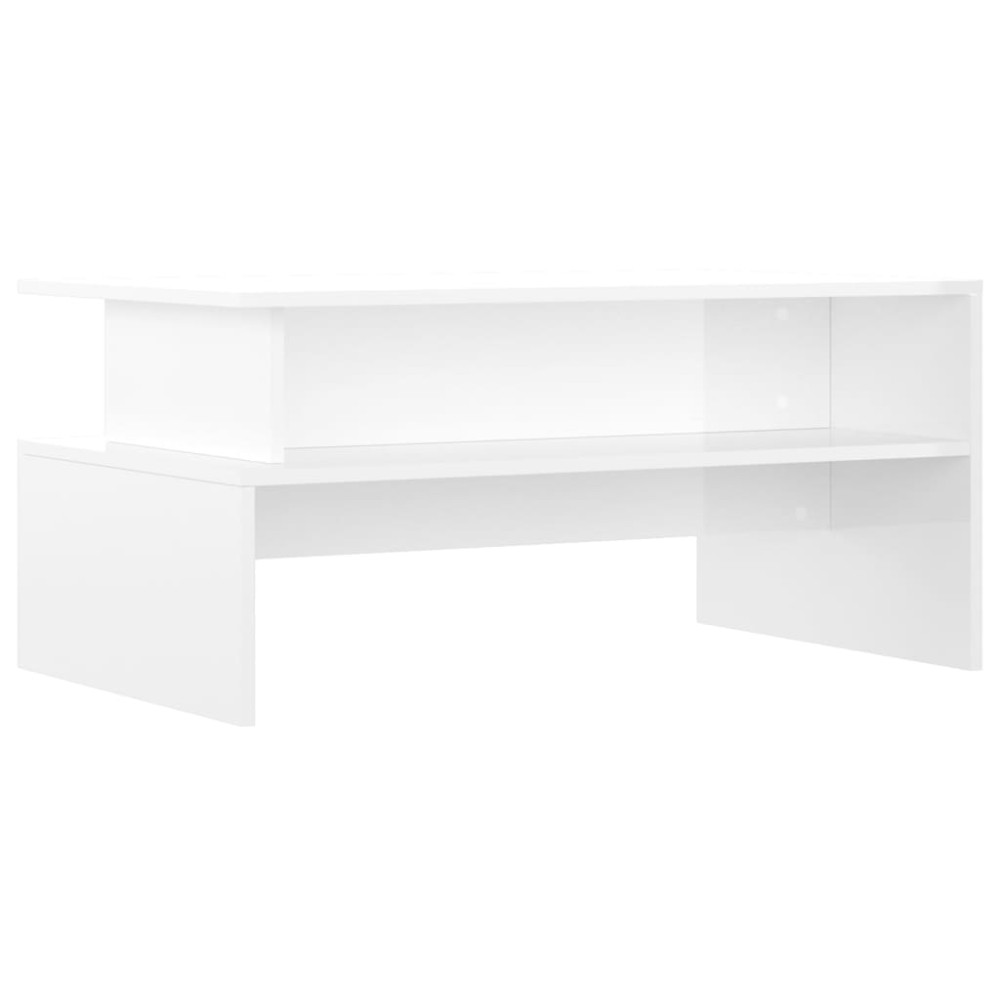 vidaXL Măsuță de cafea, alb extralucios, 90x55x42,5 cm, lemn compozit