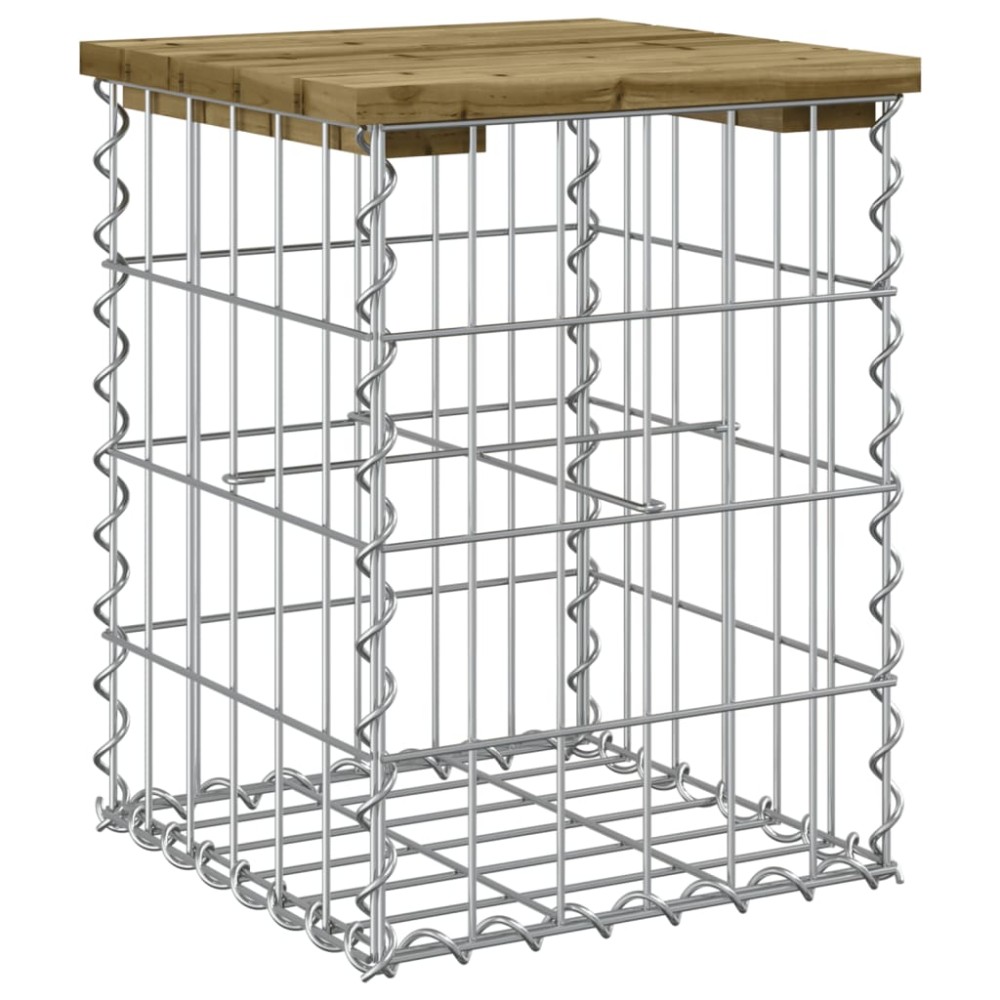 vidaXL Bancă grădină, design gabion, 33x31x42 cm, lemn pin impregnat