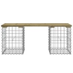 vidaXL Bancă grădină, design gabion, 103x31x42 cm, lemn pin impregnat