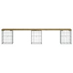 vidaXL Bancă grădină, design gabion, 203x31x42 cm, lemn pin impregnat
