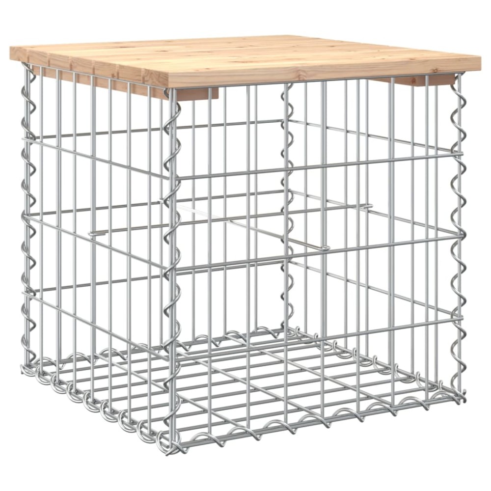 vidaXL Bancă de grădină, design gabion, 43x44x42 cm, lemn masiv de pin