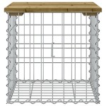 vidaXL Bancă grădină, design gabion, 43x44x42 cm, lemn pin impregnat