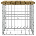 vidaXL Bancă grădină, design gabion, 43x44x42 cm, lemn pin impregnat