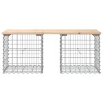 vidaXL Bancă de grădină, design gabion, 103x44x42cm, lemn masiv de pin