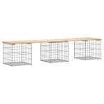 vidaXL Bancă de grădină, design gabion, 203x44x42cm, lemn masiv de pin