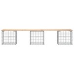 vidaXL Bancă de grădină, design gabion, 203x44x42cm, lemn masiv de pin