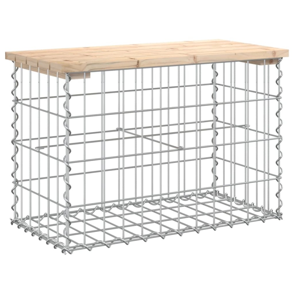 vidaXL Bancă de grădină, design gabion, 63x31,5x42 cm, lemn masiv pin