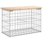 vidaXL Bancă de grădină, design gabion, 63x31,5x42 cm, lemn masiv pin